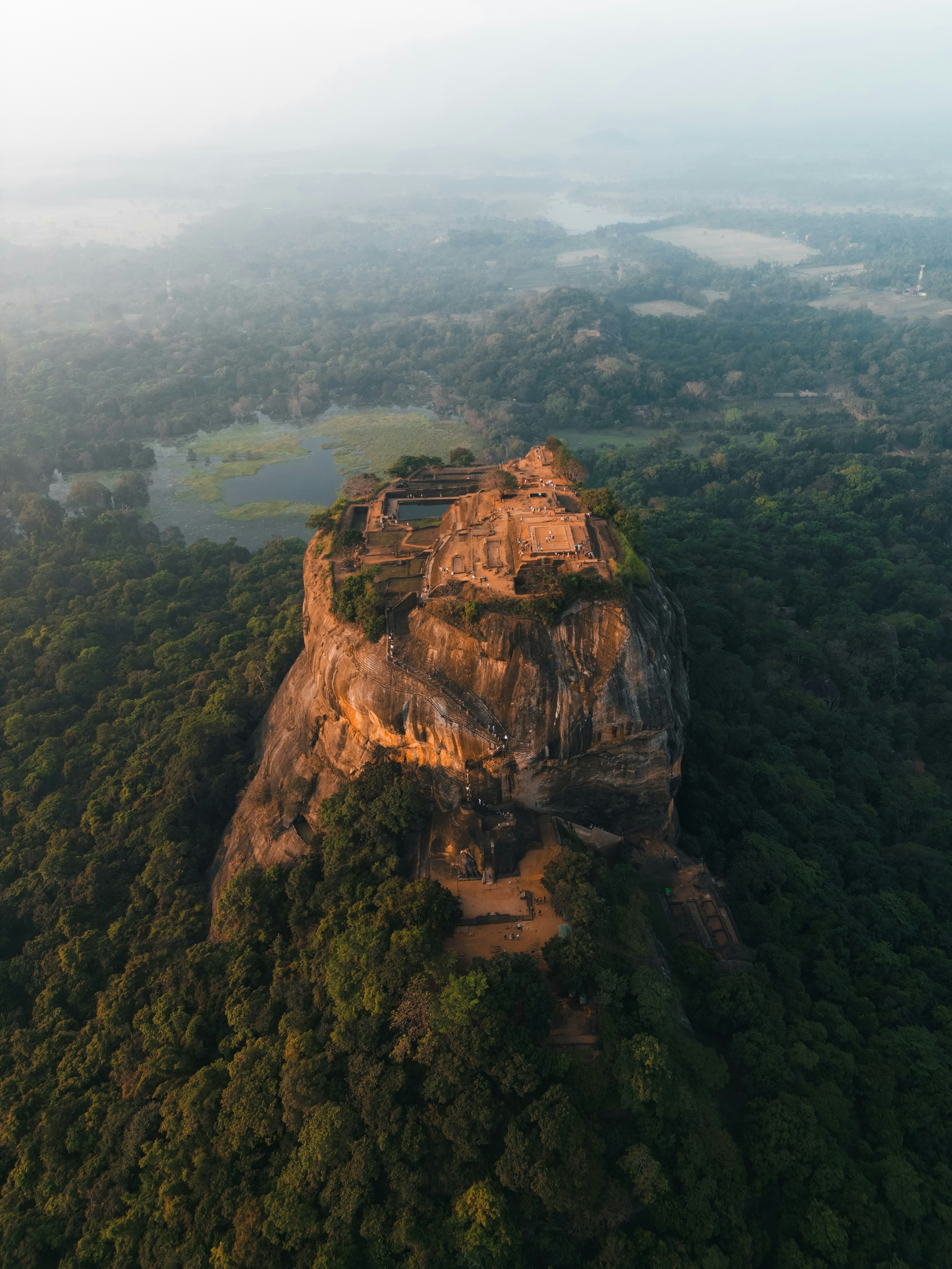 An aerial view across the landscapes of Sri Lanka